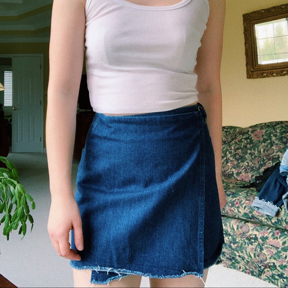 Madewell Wrap Jean Skirt